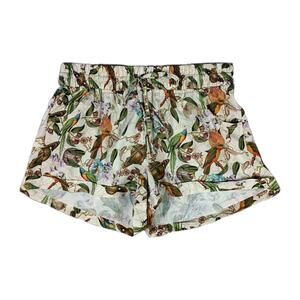 Phax Swimwear Cover Up Shorts Women Size Large Bird Floral Festival